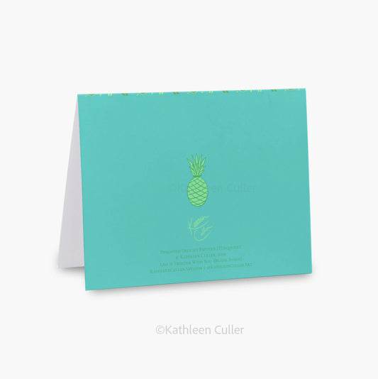 ‘Life Is Sweeter With You’, Pineapple Delight Pattern - Art Note Card