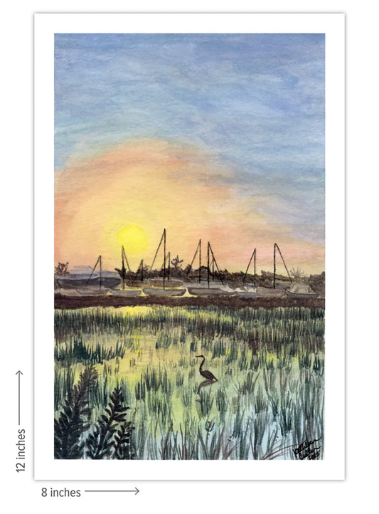 Marsh Sunset - Giclee Art Print