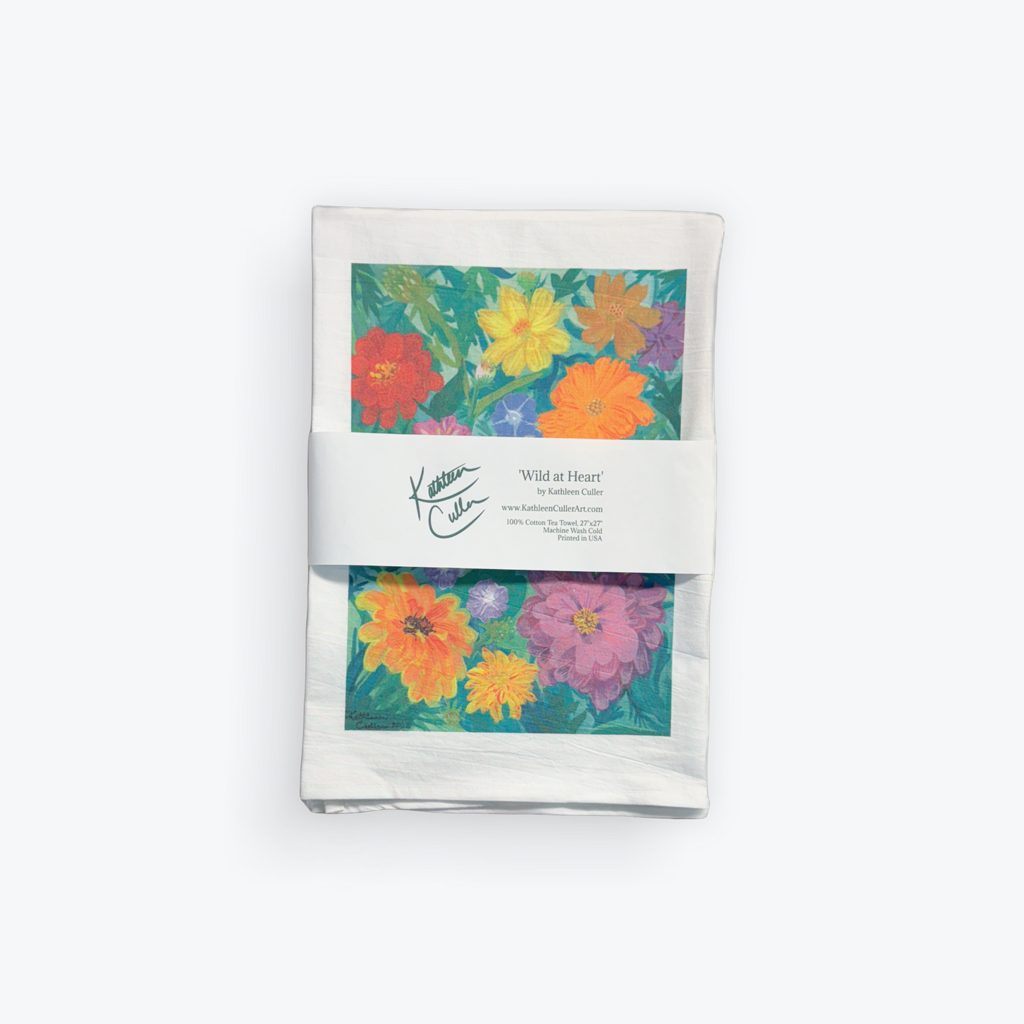 Wild at Heart - Flour Sack Tea Towel 27"x27" (Double sided)