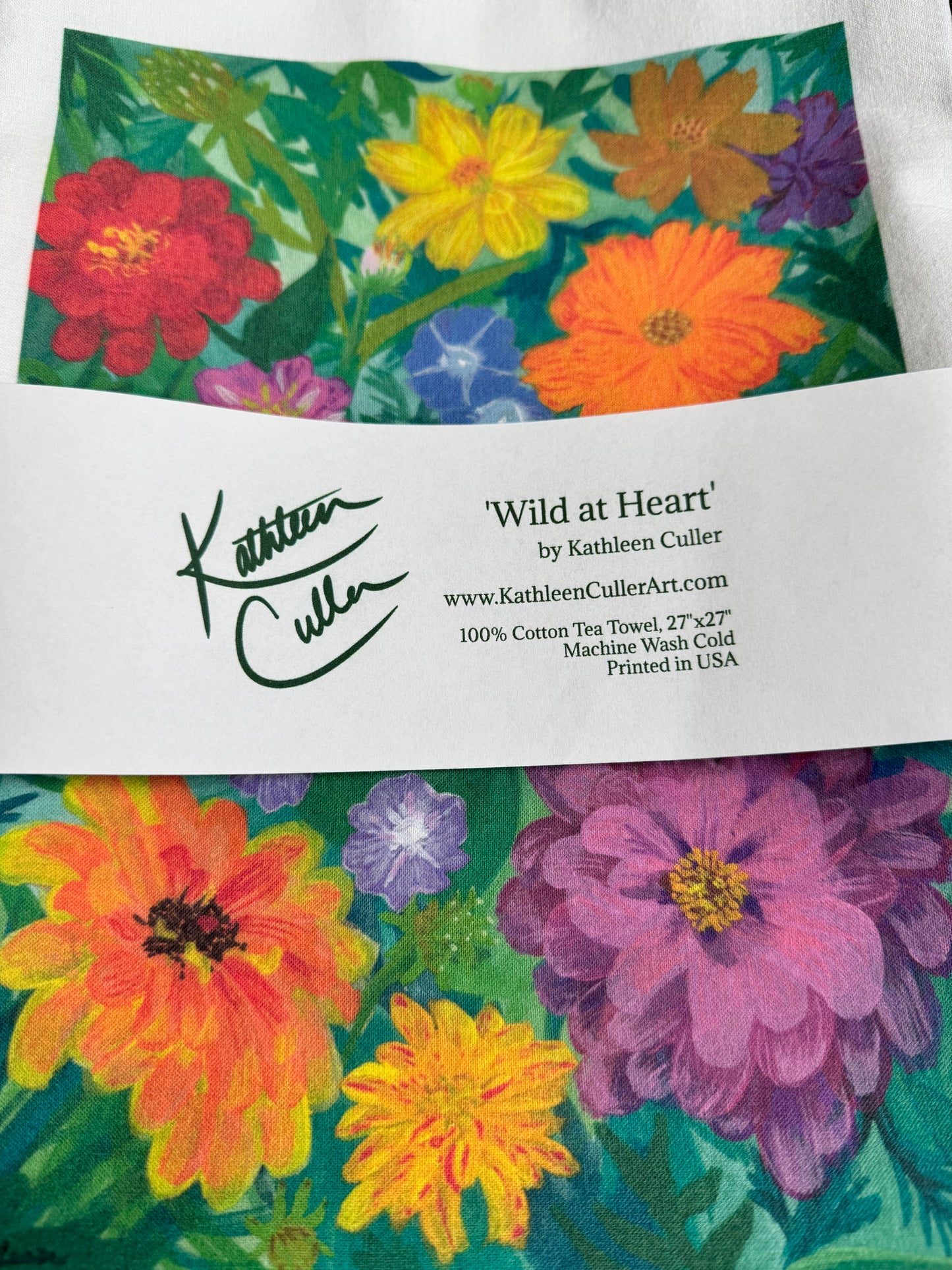 Wild at Heart - Flour Sack Tea Towel 27"x27" (Double sided)