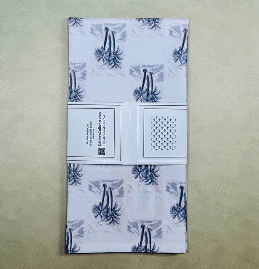 'Payne's Grey Palms', patterned 15x20" Cotton Tea Towel