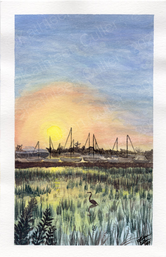 Marsh Sunset - Giclee Art Print