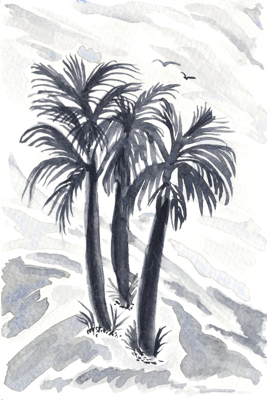 Payne's Grey Palms - Giclee Fine Art Print