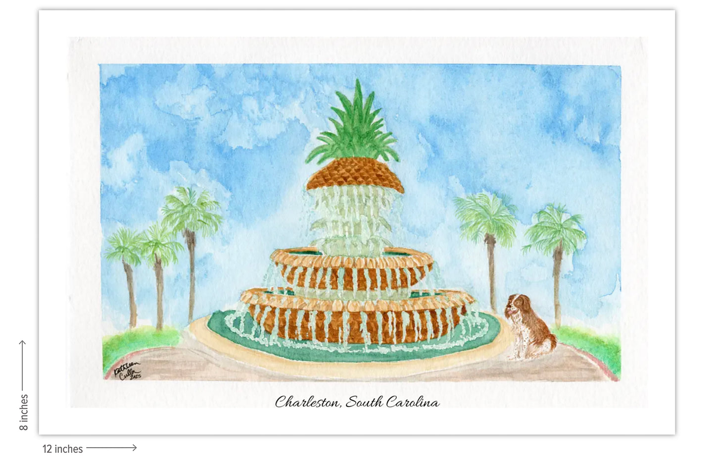 Charleston Pineapple Fountain - Giclee Art Print